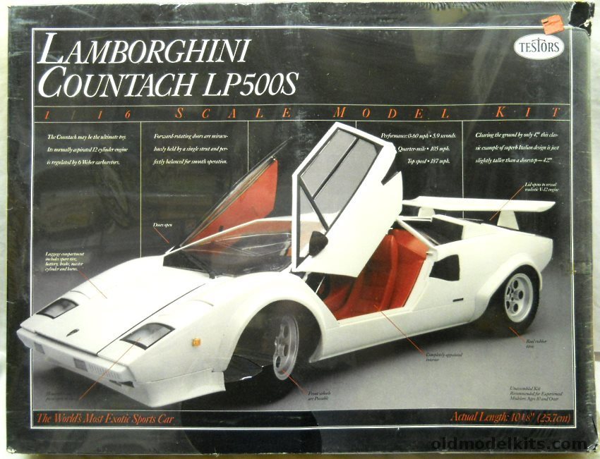 Testors 1/16 Lamborghini Countach LP500, 377 plastic model kit